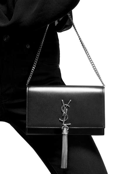 ysl kate chain wallet white with tassel|Saint Laurent Kate Mini Tassel YSL Wallet on Chain in Sequins.